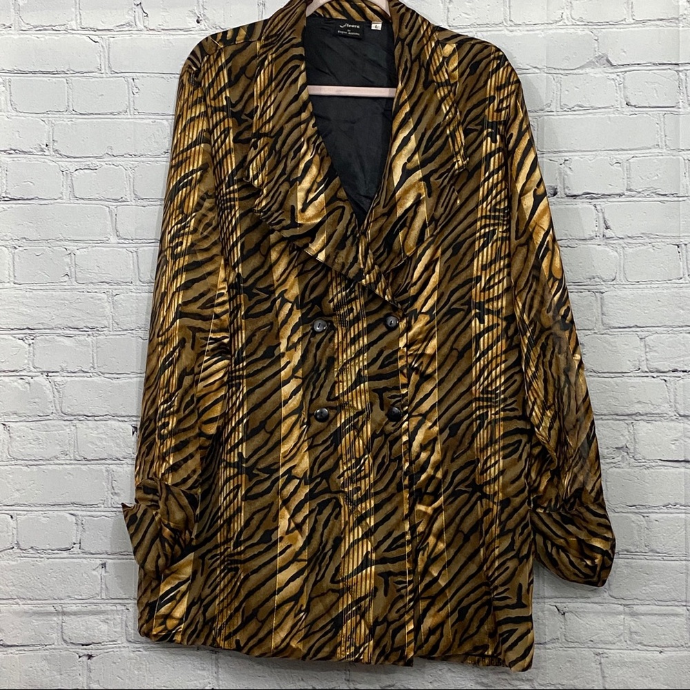 Fleurs Career Wear Blazer Gold Animal Print